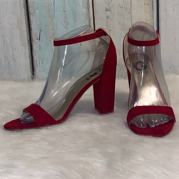 Red G by Guess Heels Sz 7.5 - Picture 3 of 8